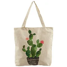 Купить Сумка-шоппер на молнии Кактус в горшке акварель (43х40) (текстиль) — Фото №1