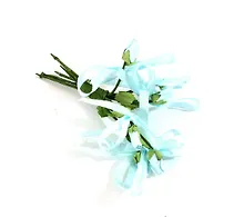 Купить Букетик из подснежников с бантиками и листиками, цвет 10, голубой (14-00530-B17) — Фото №1