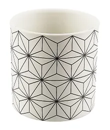 Купить Кашпо Орнамент (белое) (керамика) (8х7) (12-06650-202306-106-2) — Фото №1