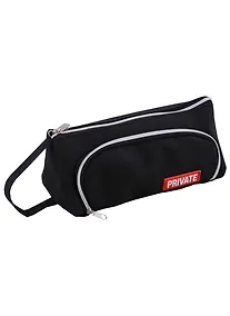 Купить Пенал-косметичка "Private", 2 отделения, черный, 21х8.5х8.5 см — Фото №1