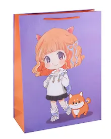 Купить Пакет А3 42,5*33*10 "Аниме. Девочка с котом" дет., бум.мат.ламинат — Фото №1