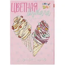 Купить Бумага цветная 20цв 10л А4 "Мультики" мелованная, двухсторонняя, карт.папка, ассорти — Фото №1