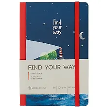 Купить Скетчбук B6 80л "Find your way" 100г/м2, доп.листы крафт, тв. обложка, на резинке, Greenwich Line — Фото №1