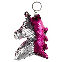 Купить Брелок с пайетками Голова единорога (текстиль) — Фото №1