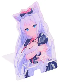 Купить Держатель-подставка для телефона Аниме девушка с ушками (цветная) (акрил) (8х12см) — Фото №1