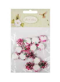 Купить Цветы георгины пластиковые двухцветные, 1.5 см,  15 шт/пакет, фиолетовый (11-08631-19) — Фото №1