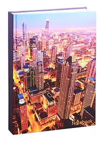 Купить Книга для записей А4 200л кл. "Ночной город" 7БЦ, мат.ламинация, тиснение зол.фольгой — Фото №1