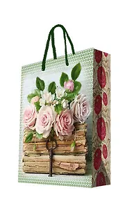 Купить Пакет А3 45,7*33*10 "Книги и розы" жен., бум.мат.ламинат — Фото №1