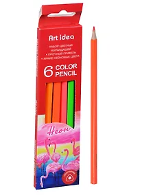 Купить Карандаши цветные Art idea, "Неон", 6 цветов — Фото №1