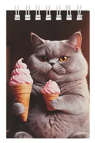 Купить Блокнот А7 60л "Котик" спираль — Фото №1