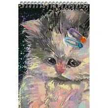 Купить Блокнот А5 60л кл. "Милый котик (Эксклюзив)" гребень, мел.картон — Фото №1