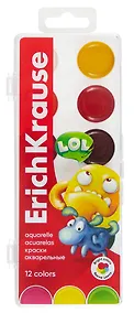 Купить Краски акварельные 12 цветов "Jolly Friends", Erich Krause — Фото №1