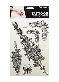 Купить Временное ТАТУ черного цвета (ТА004) (J014) (1 лист) (Dea beauty) (упаковка) — Фото №1