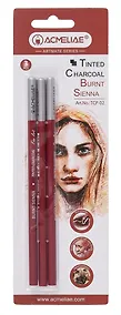 Купить Карандаши угольные 03шт жженая сиена, блистер, ACMELIAE — Фото №1