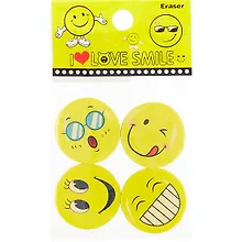Купить Набор ластиков «Смайлы», 4 штуки — Фото №1