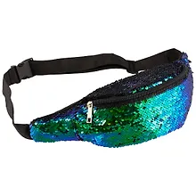 Купить Сумка-шоппер на пояс на молнии с пайетками (текстиль) (37см) — Фото №1