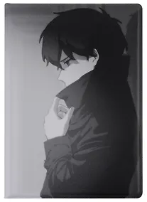 Купить Обложка для паспорта Аниме Синтонимы Персонаж в плаще (ч/б) (Медина Мирай) (ПВХ бокс) (ОП2022-384) — Фото №1