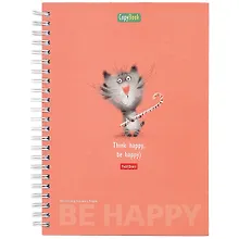 Купить Тетрадь в клетку Hatber, Be happy, 80 листов, в ассортименте — Фото №1