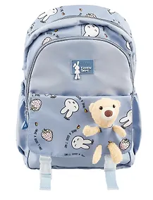 Купить Рюкзак "Мишка" 44*30*12,5см, голубой, с игрушкой — Фото №1