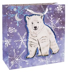 Купить Пакет А4 28*28*10 "Мишка" НГ, бум.мат.ламинат — Фото №1