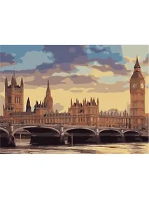 Купить Холст с красками по номерам 22х30см (14цв.) ТМ Рыжий кот Лондон на рассвете HS109 — Фото №1