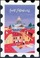 Купить Магнит Марка. Saint Petersburg, крыши — Фото №1