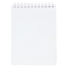 Купить Блокнот А6 80л кл. "VELVET" белый, пласт.обл, спираль — Фото №1