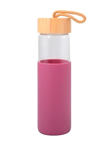 Купить Бутылка в чехле Розовая (стекло) (500мл) (12-3307032569-2) — Фото №1