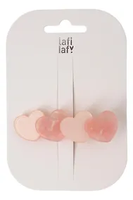 Купить Заколка Сердечки розовые (пластик) (6,7см) (12-Izzy-8) (Lafilaf) — Фото №1