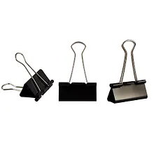 Купить Зажимы для бумаг GoodMark большие, чёрные, 12 штук — Фото №1