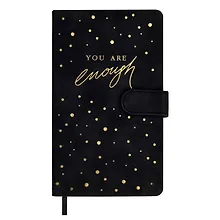 Купить Ежедневник недат. А6+ 120л 110х190 "Бейбискин" черный, иск.кожа, тв.переплёт, тиснение фольгой, магнит.клапан, офсет, ляссе — Фото №1