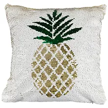 Купить Подушка с пайетками Ананас белый(текстиль)(40х40) — Фото №1
