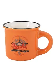 Купить Кружка маленькая оранжевая Сочи (фарфор) (75мл) (065-9-135-OR) — Фото №1
