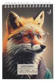 Купить Скетчбук А5 20л "Мистер Лис" акварел. бумага, 200г/м2, тв.обложка, евроспираль — Фото №1