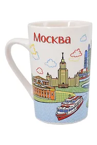Купить Кружка Москва Москва-сити (фарфор, матовая)(цветн.рисунок) (коробка) (065-4-18-CL) — Фото №1
