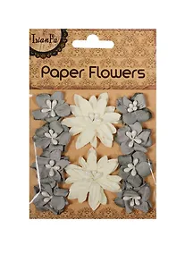 Купить Набор для творчества Цветы с бусинами Paper Flower 2больш.+ 8маленьк.,серые и белые — Фото №1
