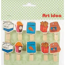 Купить Набор прищепок Еда (pr-006) (10 шт. ) (упаковка) (Art idea) — Фото №1