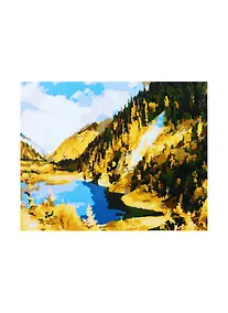Купить Холст с красками 17х22см по номерам (в коробке), (14цв) Озеро в горах ХК-4002 — Фото №1