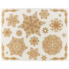 Купить Новогоднее оконное украшение «Снежинки золотые-3», 30 х 38 см — Фото №1