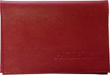 Купить Обложка для паспорта нат.кожа, красная, гладкая, тип 1, Спейс — Фото №1