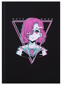 Купить Книга для записей А5 96л кл. "Аниме Девушка" 7БЦ, мат.лам, тиснение фольгой — Фото №1