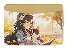 Купить Чехол для карточек горизонтальный Аниме Девушка с кошкой (ДКГ2023-137) — Фото №1