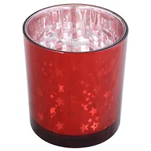 Купить Подсвечник Звездочки (красный) (стекло) (8х7) — Фото №1