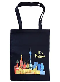 Купить Сумка-шоппер  Its Moscow, черная(35х47)(Наивно?Очень) — Фото №1