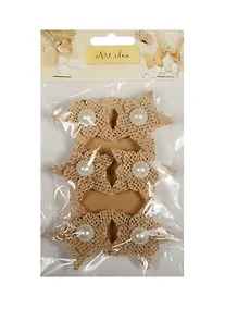 Купить Декоративные прищепки холщевые Звездочки (6шт) (11-00399-SC-2194) — Фото №1