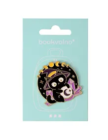 Купить Значок Эзотерика Котик-волшебник с кристаллом (металл) (12-5769-A46) — Фото №1