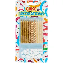 Купить Набор свечей для торта Золото с глиттером (24шт) (7,5см) — Фото №1