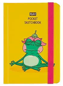 Купить Скетчбук А6 48л "Pocket Скетчбук. Лягушка" белый офсет, резинка, тв.обложка — Фото №1