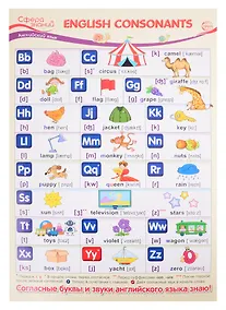 Купить Плакат А3 Английский язык в начальной школе "English Consonants" ("Английские согласные") — Фото №1