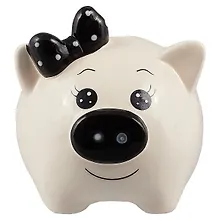 Купить Копилка Свинка черно-белая (керамика) (12х11) (12-7365-8077) — Фото №1